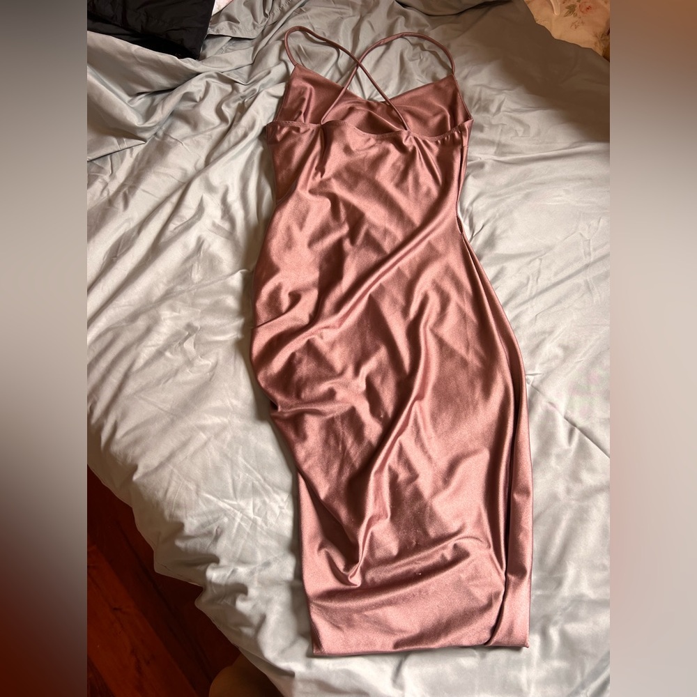 Mauve Midi with slit homecoming dress (Windsor)